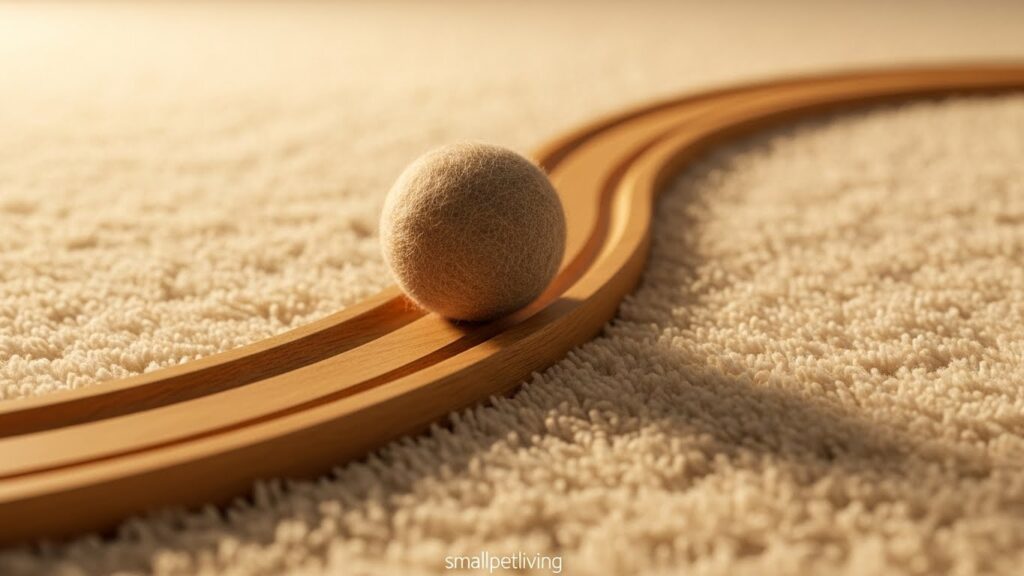 wool ball track toy for quiet cat play in thin-wall apartments